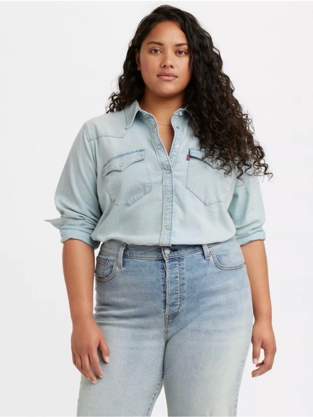 NWOT Levi’s Ultimate Western Denim Shirt in Light Wash, sz 3X (runs like a 2X)